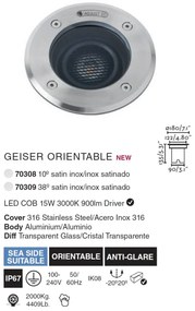 Spot LED orientabil / incastrabil de exterior pentru pavaj 18cm GEISER 15W