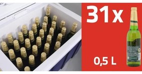 Frigider portabil cu roți 50 l, 60W/230/12V, albastru/galben