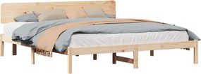 vidaXL Cadru de pat natural 180 x 200 cm Lemn de pin masiv