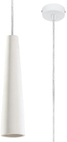 Lustră albă cu abajur din ceramică ø 8 cm Alverna – Nice Lamps