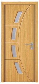 Usa Interior din MDF Novo Doors ND508, Cadru din Lemn Masiv, Geam Sablat, KIT COMPLET, Toc , Manere si balamale incluse (Culoare: Alb, Toc: Fix,