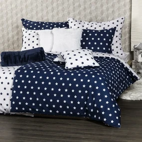 Lenjerie pat 1 pers. 4Home Stars Navy blue, 160 x 200 cm, 70 x 80 cm