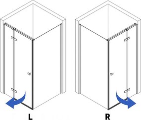 Cabina de dus Rea Atlas 80x100 cu deschidere pe dreapta auriu periat