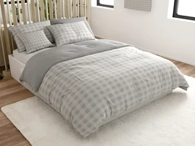 Lenjerie de pat din bumbac Renforce KOSTKA gri Dimensiune lenjerie de pat: 70 x 90 cm | 140 x 200 cm