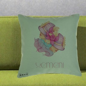 Perna Personalizata Zodie Gemeni, 40x40 cm, Verde, Husa Detasabila, Perna Inclusa, BEKZ®