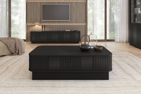 Masă de cafea cu sertar Vesper 103x60 cm pe soclu - negru / mâner negru