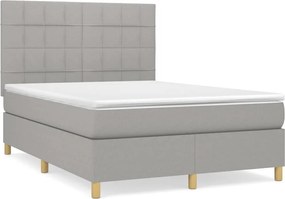 vidaXL Pat continental, gri deschis, 140x200 cm, material textil