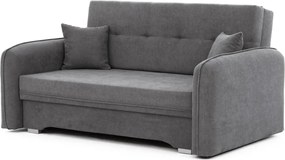 Canapea gri extensibilă/cu spațiu de depozitare cu tapițerie din chenille 155 cm Laine – ELTAP