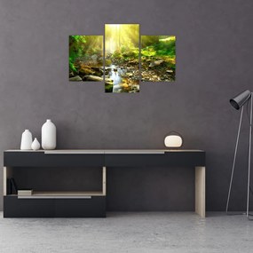 Tablou cu râul în pădurea verde (90x60 cm)