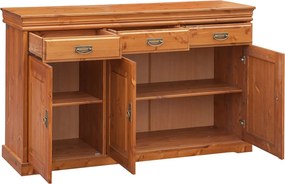 Comodă lemn masiv natur Florence, 140 × 43 × 88 cm