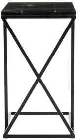 Masuta de cafea patrata din marmura Louis neagra