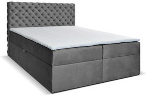 Pat matrimonial Boxspring 180 cm Orimis (gri) (cu saltea). 1033236