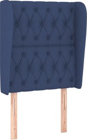 vidaXL Tăblie de pat cu aripioare, albastru, 83x23x118/128 cm, textil