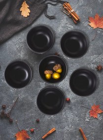 Set 6 Boluri, Ceramica, ST1011, Negru