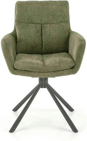 Scaun rotativ K495, verde/negru, stofa clasica/metal, 60x65x87 cm