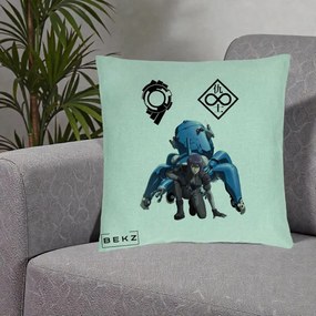 Perna Personalizata Ghost in the Shell Motoko si Tachikoma, 40x40 cm, Verde Menta, Husa Detasabila, Perna Inclusa, BEKZ®