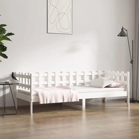 820752 vidaXL Pat de zi, alb, 80x200 cm, lemn masiv de pin