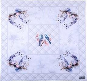 Faţă de masă centrală PĂSĂRI DE IARNĂ 85 x 85 cm