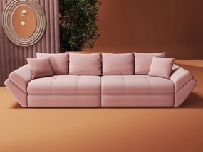 Canapea extensibilă dumonde cu ladă de depozitare si sezut confortabil din spuma high-density, Loana Royal Roz 300x100 cm