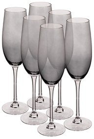 Pahare de şampanie, set de 6, 280 ml, gri deschis fumuriu, LILO TIP 2