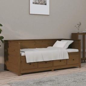 820899 vidaXL Pat de zi, maro miere, 100x200 cm, lemn masiv de pin