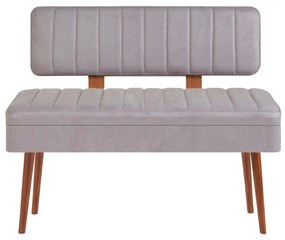 Masă de sufragerie extensibilă cu 2 scaune și 2 bănci Vlasta (nuc + gri). 1073081