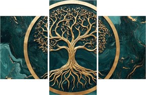 Tablou – Arborele vieții auriu în marmură (90x60 cm)