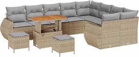 vidaXL Set de canapele pentru grădină 12 pcs Beige și gri deschis