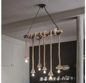 Lustră pe cablu Ideal Lux CANAPA 6xE27/15W/230V maro