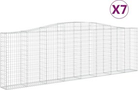 vidaXL Coșuri gabion arcuite 7 buc. 400x30x120/140 cm fier galvanizat