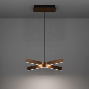 Eglo 901864 - Lustră suspendată pe cablu LED RGBW FOLCINO-Z 2xLED/18W/230V cu dimmer cupru/negru