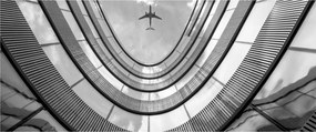 Tablou - Avionul deasupra clădirii (120x50 cm)