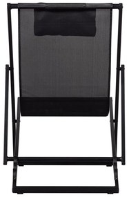 Șezlong de grădină negru din metal pliabil Esper – Exotan