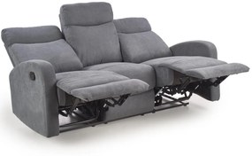 Canapea recliner Oslo 3S stofa gri inchis H100 cm