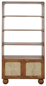 Etajera, maro, din lemn de acacia si rattan, Oasis