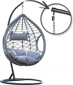 Scaun suspendat gri NORVIA cu suport