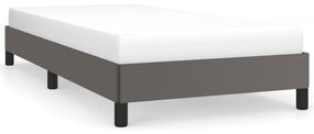 346878 vidaXL Cadru de pat, gri, 90x190 cm, piele ecologică
