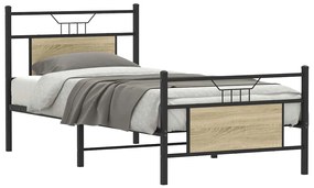 vidaXL Cadru pat fără saltea, stejar sonoma 80x200 cm lemn prelucrat