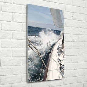 Fotografie imprimată pe sticlă Yacht pe mare