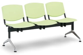 Bancă din plastic de design, 3 locuri, verde