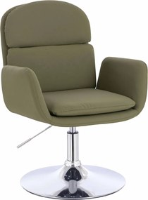 HR480N Scaun Khaki Piele Ecologica Premium Soft cu Bază Cromata