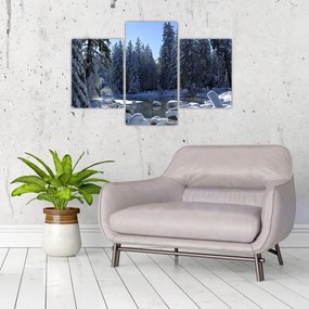 Tablou pădurii înzăpezite (90x60 cm)