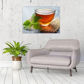 Tablou pe sticlă cu ceașca cu ceai (70x50 cm)