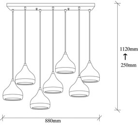Lustră neagră/arămie cu abajur din metal Yildo – Opviq lights
