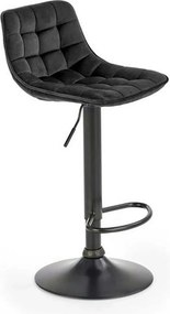 Scaun bar inalt H95, negru, stofa catifelata/otel, 43x44x84/106 cm
