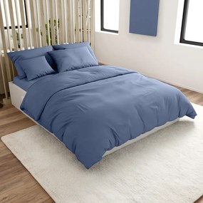 Lenjerie de pat din bumbac LUX albastra cu buzunar hotelier Dimensiune lenjerie de pat: 70 x 90 cm | 140 x 200 cm