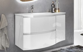 Set lemn masiv Mobilier Baie Suspendat Aledo - Natur texturat