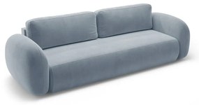 Canapea albastru prăfuit extensibilă/cu spațiu de depozitare cu tapițerie din catifea 262 cm Tonale – Cosmopolitan Design