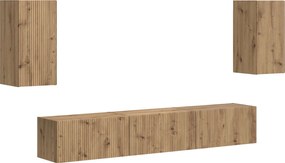 vidaXL Set comodă TV Pe perete 5 pcs Stejar Artizanal Lemn compozit