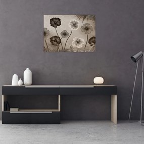 Tablou - Flori desenate (70x50 cm)